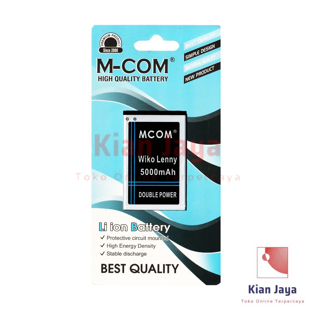 MCOM Baterai Hp Wiko Lenny Original Double Power Batre Batrai Battery Ori