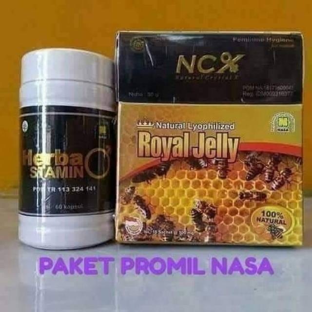 PAKET PROMIL NASA PRIA WANITA Paket penyubur kadungan HERBA STAMIN ROYAL JELLY NCX
