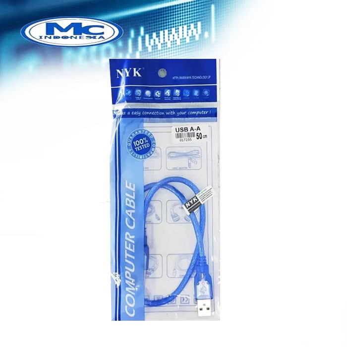 Kabel USB Male to Male 50cm - USB2.0 AM/AM NYK