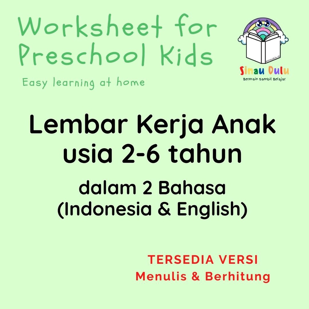 Jual Lembar Kerja (Worksheet) Belajar Mengenal Angka & Berhitung versi