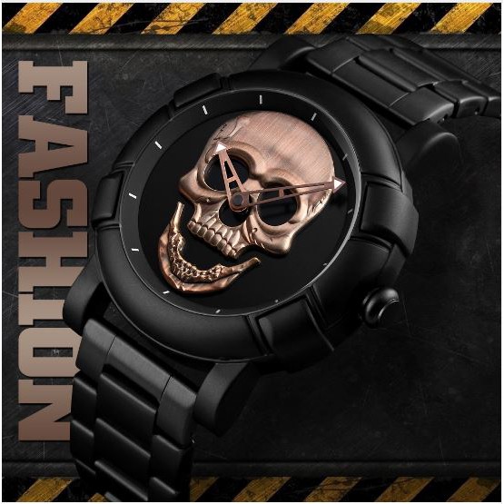 COD  DEM'S   SKMEI 9178 ORIGINAL Jam Tangan Pria Analog Jam Tengkorak