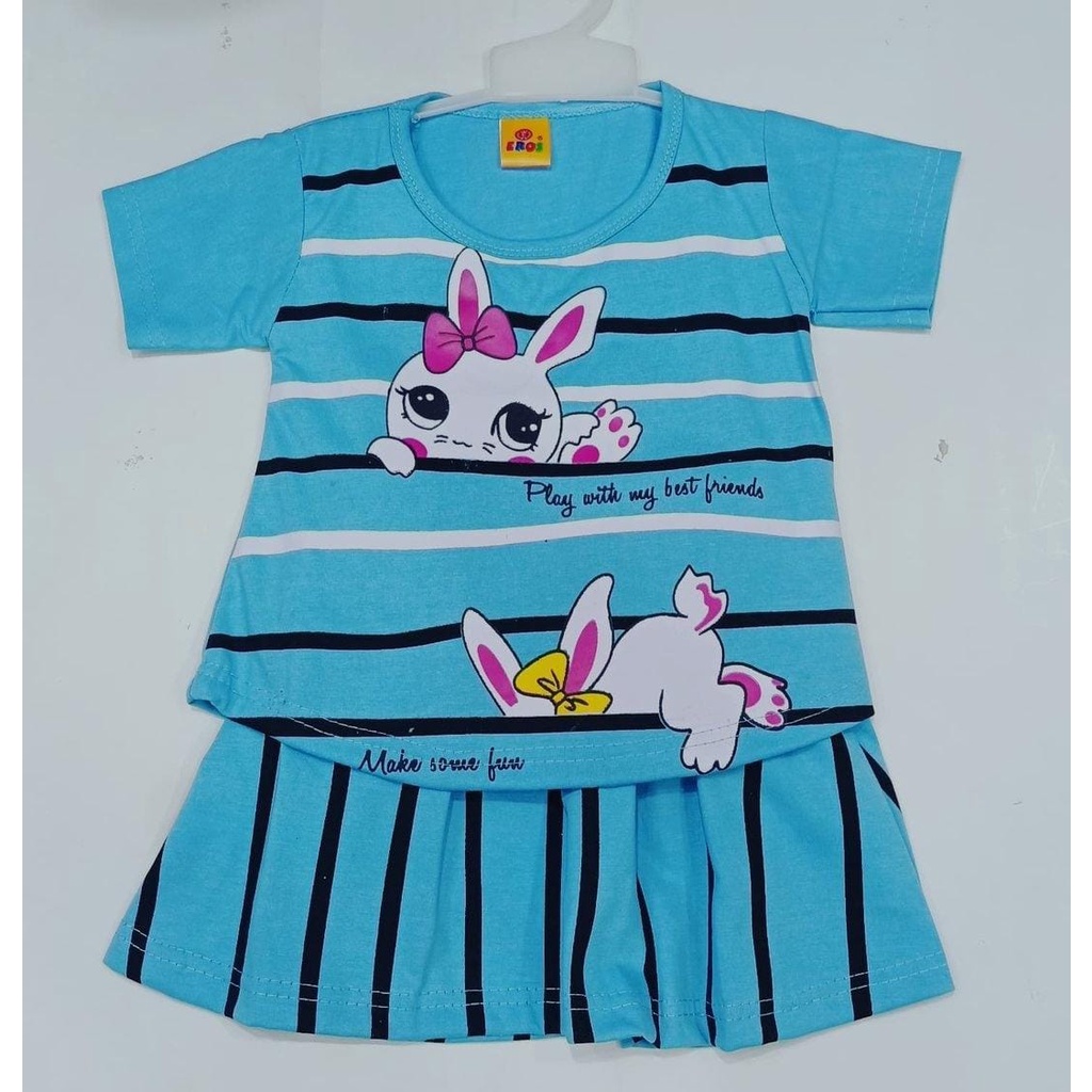 NEW SET ROK BAYI  CEWEK MOTIF KELINCI SALUR ERSSETELAN ROK KEREN KEKINIAN