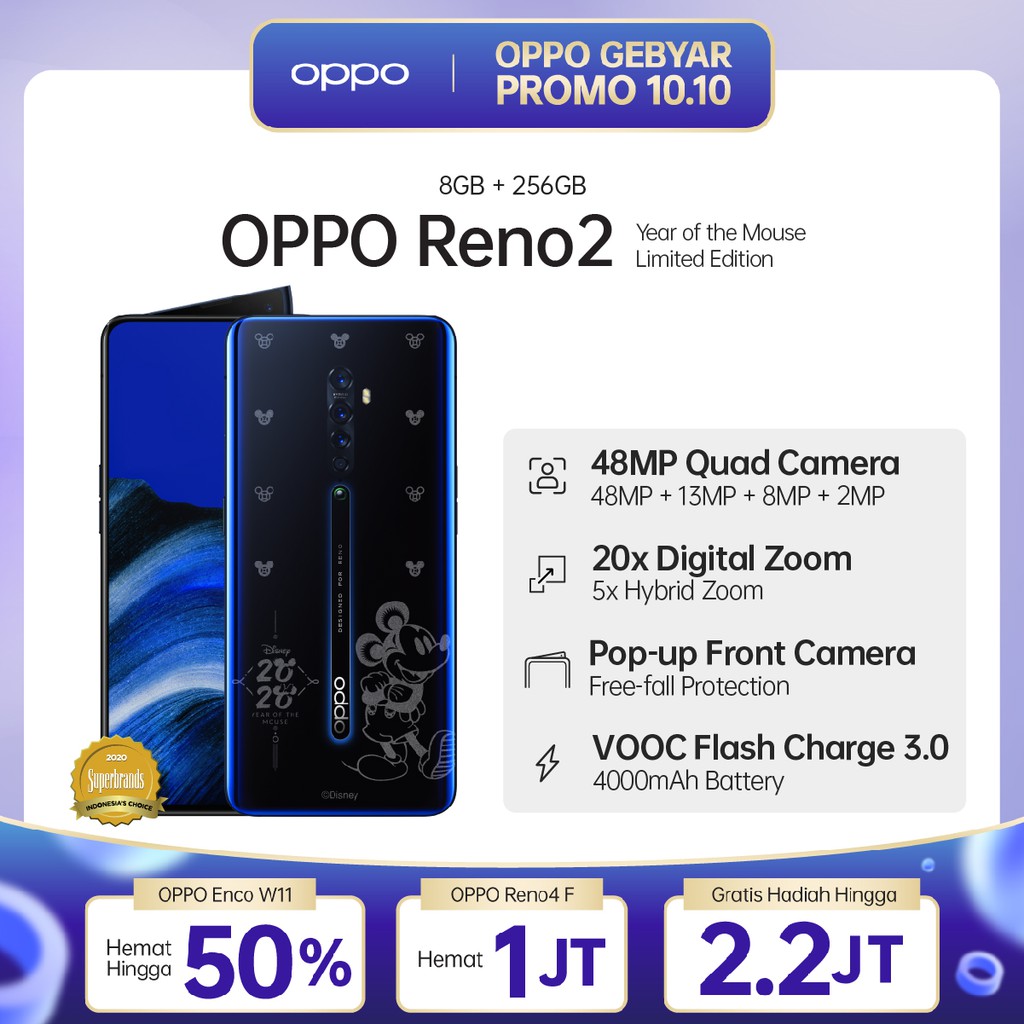 OPPO Reno2 Disney 8/256 GB 48MP Quad Camera 5X Hybrid Zoom-0