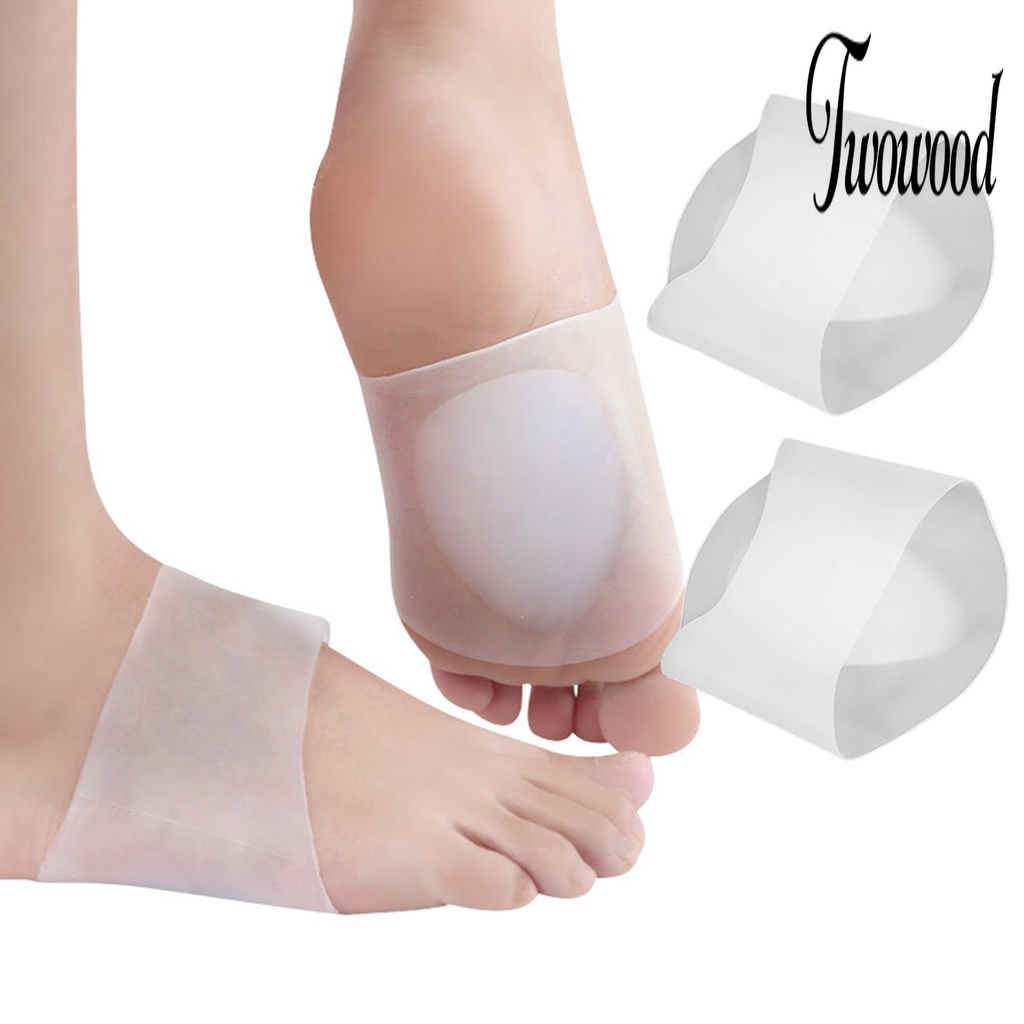 Twowood 1 Pasang Pad / Bantalan Penyangga Telapak Kaki Flat Foot Bahan Silikon Elastis Untuk Ortopedi