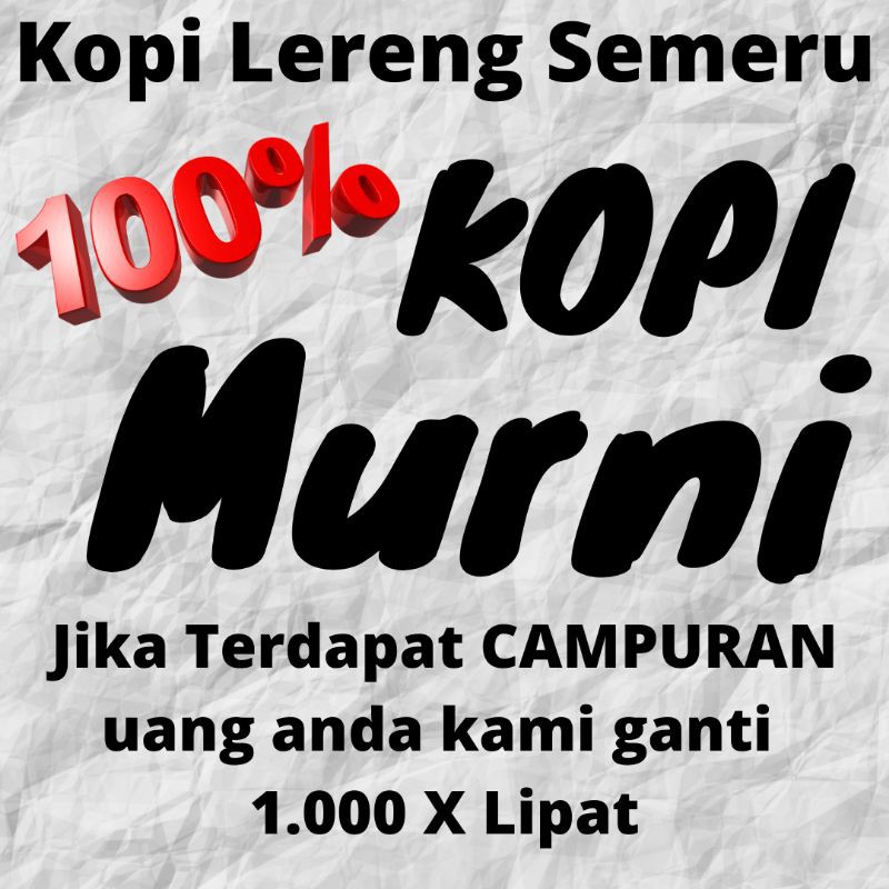 Kopi Bubuk Robusta Organik Tanpa Campuran Asli Lumajang kopi Lereng Semeru Kemasan 250 Gr