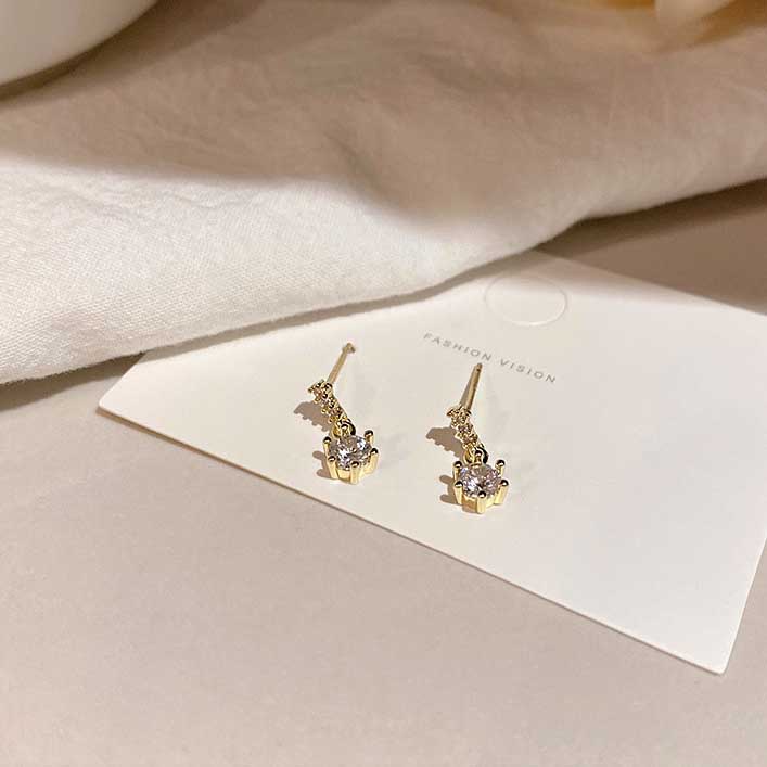 Anting Kait Gantung Bahan Sterling Silver 925 Hias Kristalberlian Untuk Wanita