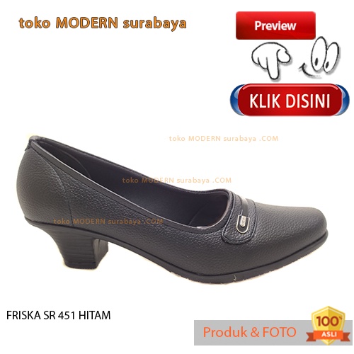 Sepatu Pantovel Wanita Sepatu Kerja Guru FRISKA SR 451 HITAM