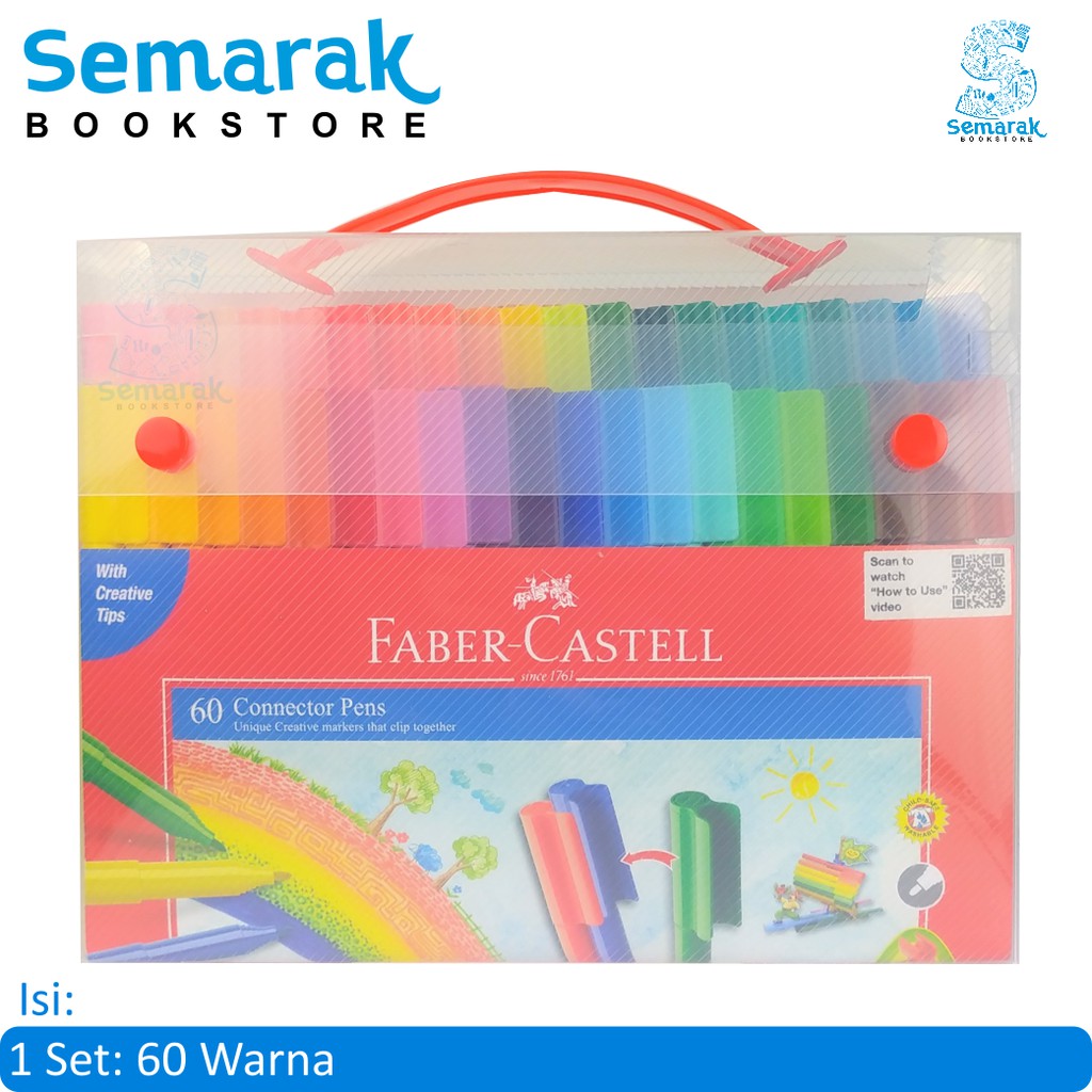 

Spidol Warna Kreatif Faber Castell Connector Pen - Set 60 Warna