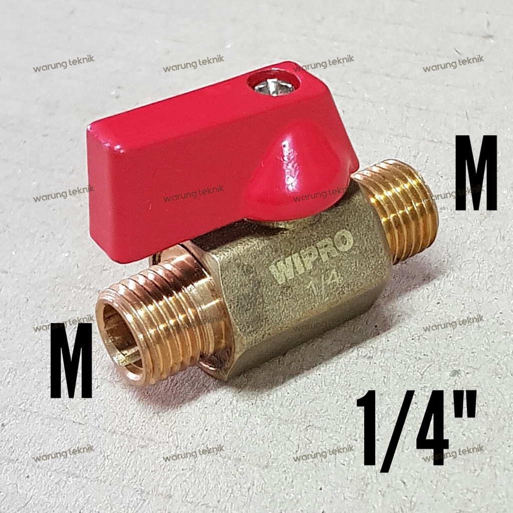 WIPRO WN5313 MINI BALL VALVE MM 1/4&quot; 1/2&quot; (DERAT LUAR) FULL BRASS KUNINGAN