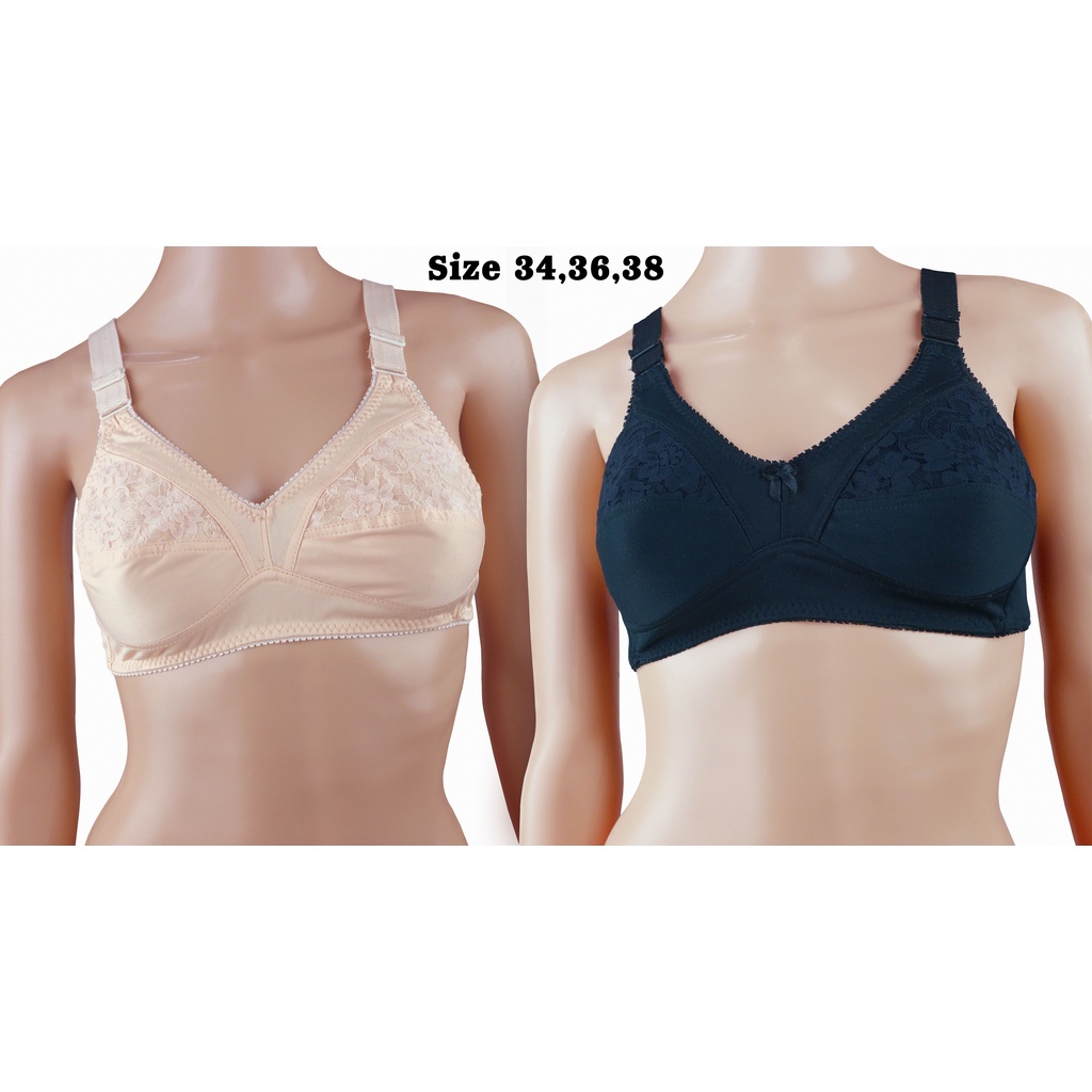 JEANET Bra Brukat Setengah / BH Wanita Ibu Bahan Hyget Tali Lebar Lokal Tanpa Kawat Dan Busa Kutang 