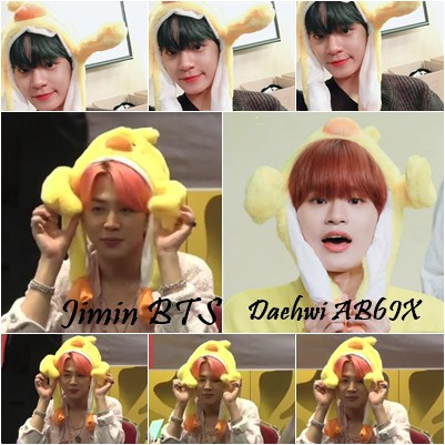 TOPI BONEKA BEBEK KUNING JIMIN BTS TAEHYUN TXT DAEHWI AB6IX KPOP KOREA