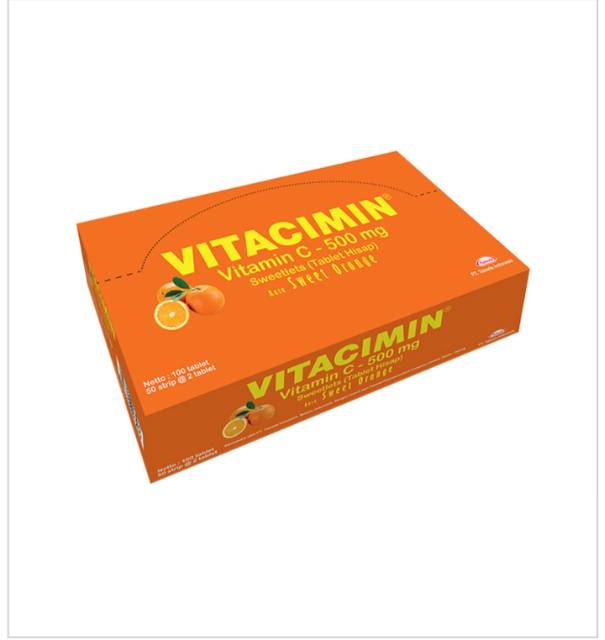 Vitacimin 1 STRIP @ 2 Tablet Hisap Kunyah Vitamin C 500mg