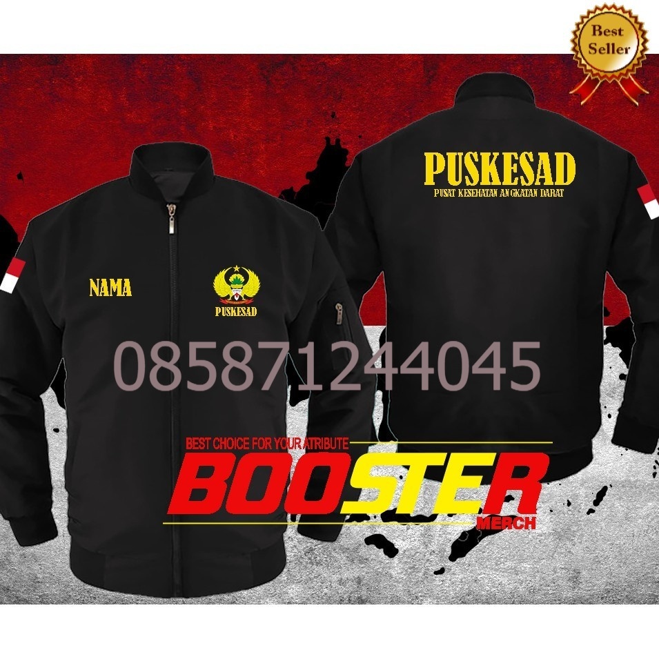 Jaket Bomber Taslan Anti Air PUSKESAD Pusat Kesehatan Angkatan Darat