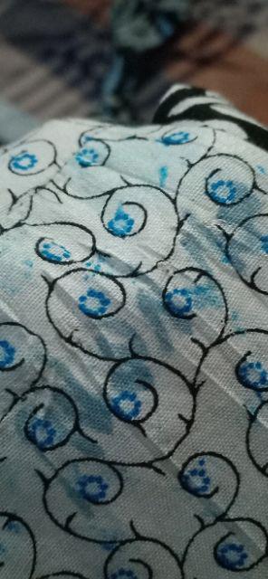 Batik Couple Keluarga Sania Ruffle Ori Ndoro Jowi Dnt Blarak Biru