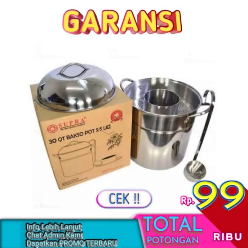 SUPRA Dandang Bakso Stainless Steel Ukuran Besar