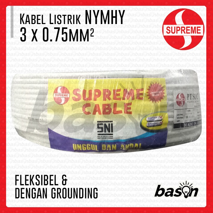 BROCO Extension Cable - Sambungan Kabel Listrik Arde 6A SUPREME 3x0.75