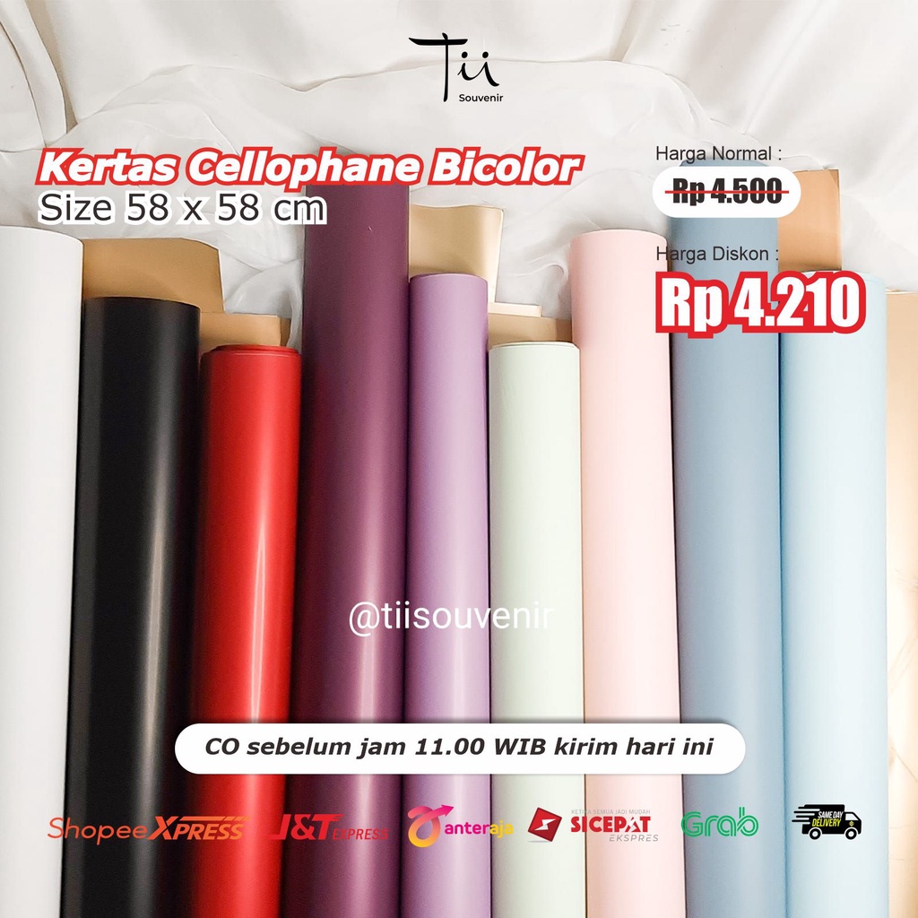 

Kertas Cellophane Bicolor | 2 Warna Emas Flower Wrapping Buket Kertas Bunga