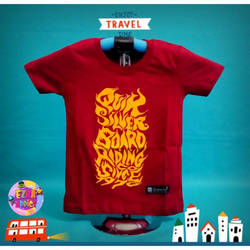 ORIGINAL Surfkids - Umur 1 2 3 4 5 6 7 8 tahun - Baju Distro Anak - Quiksilver Maroon - Kaos Distro 