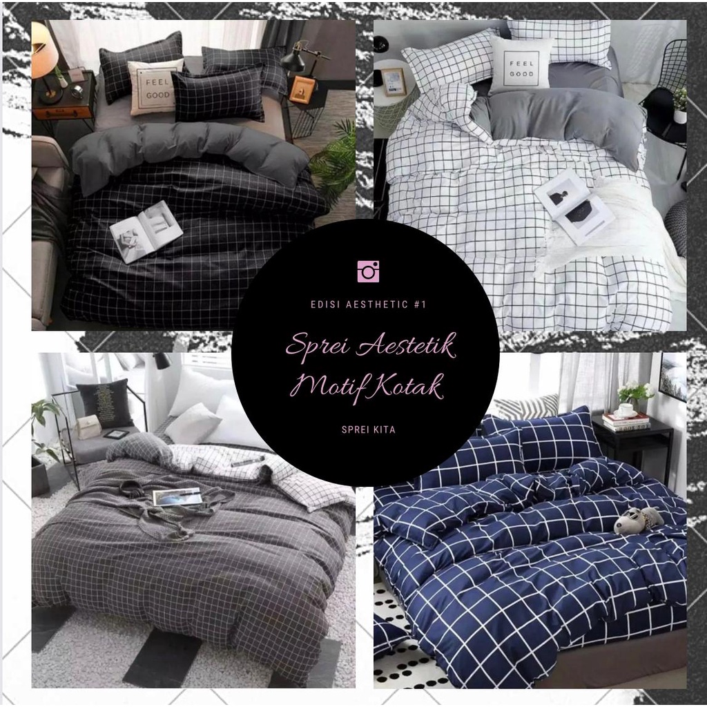 SPREI KITA SPREI EDISI 1 AESTHETIC MOTIF KOTAK PREMIUM