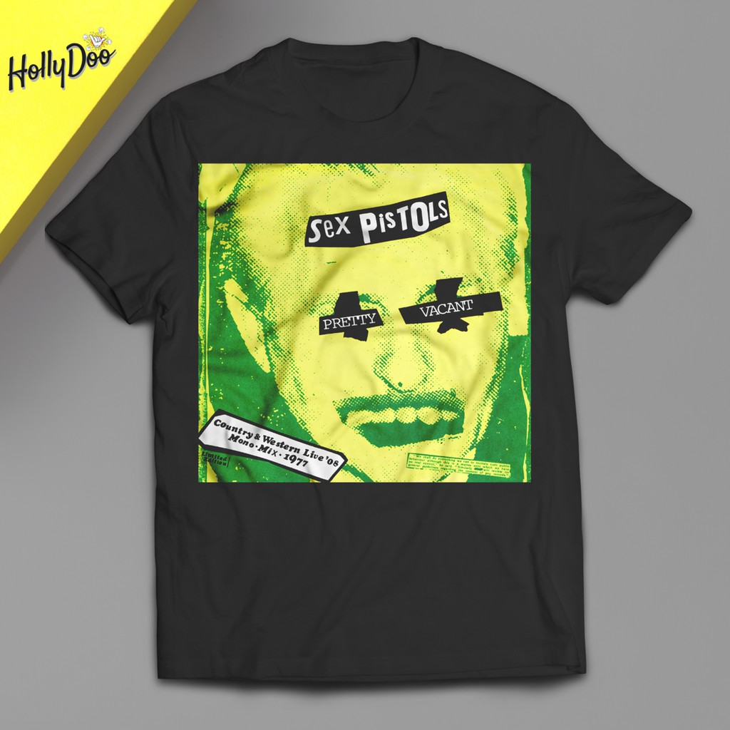Kaos Musik Band Sex Pistols Pretty Vacant Flayer Artwork Baju Musik Punk S-XXXL Cowok & Cewek