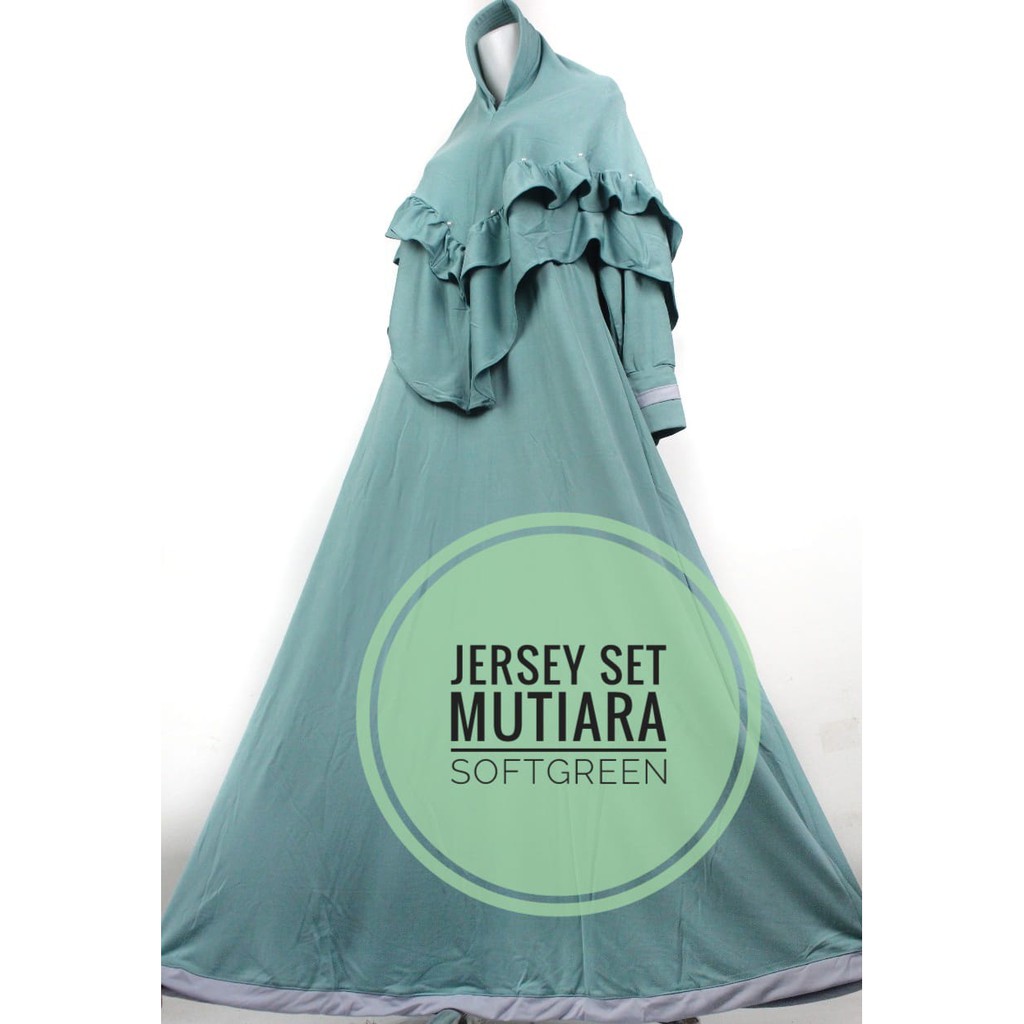 GRAGE SHOP - -GAMIS jersey set MUTIARA list bawah baju dewasa adem syari muslim islami jersi jersy