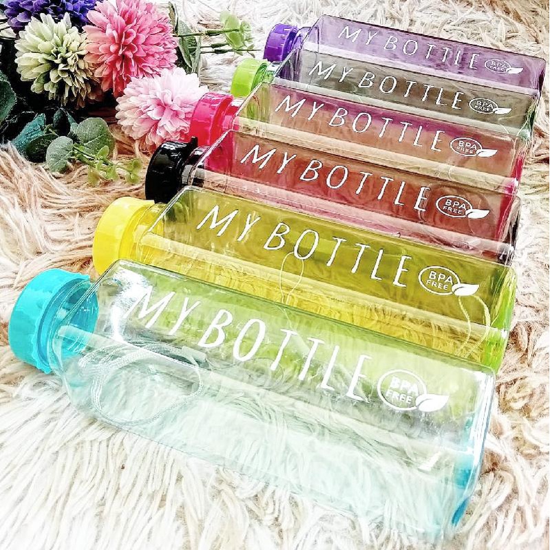 My Bottle Kotak Tutup Bulat Warna Bening Botol Minum 500ml