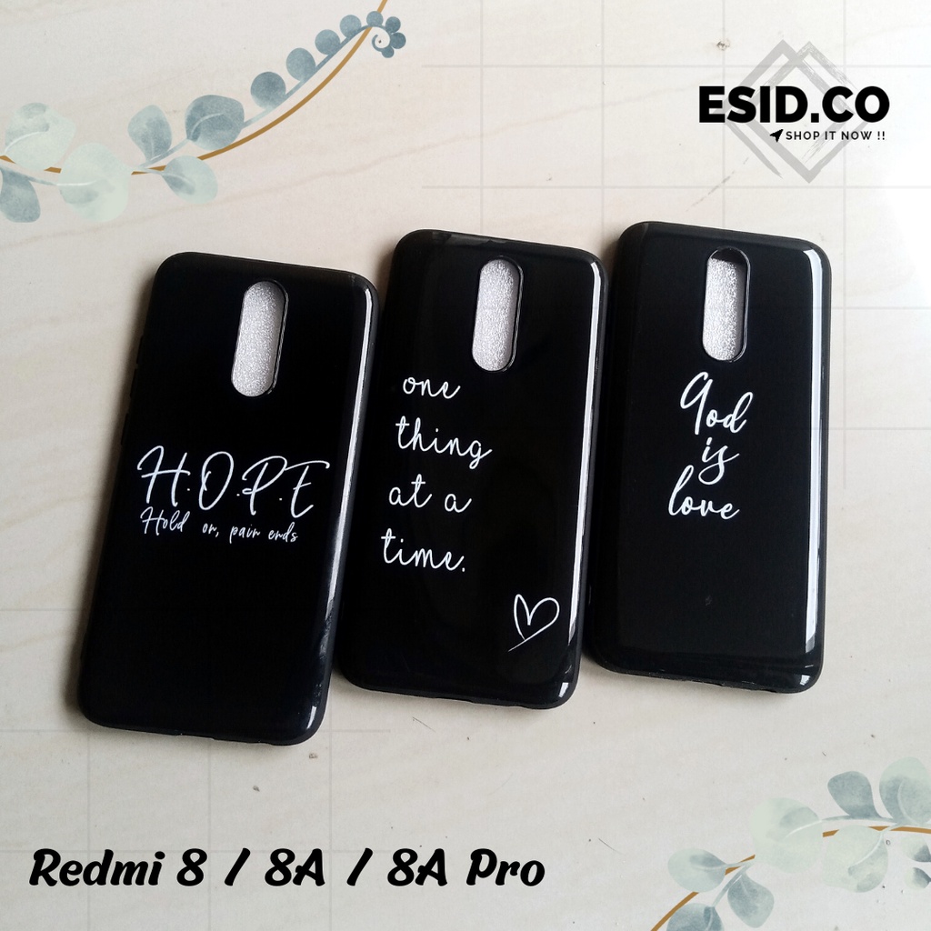 Case Redmi 8 8A Note 8 9 Pro Black Glossy Wise Word