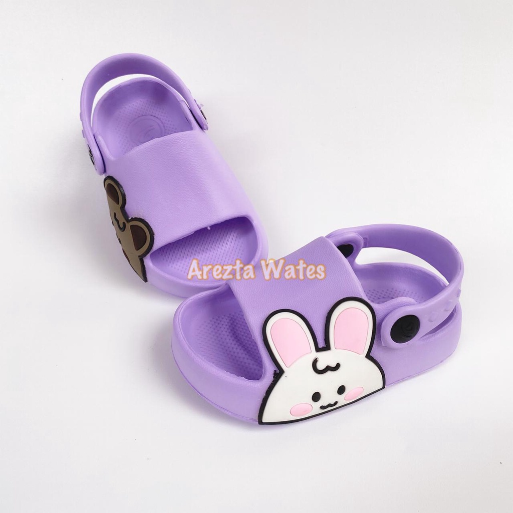 Sandal selop karet anak slip on tali belakang dulux 386E