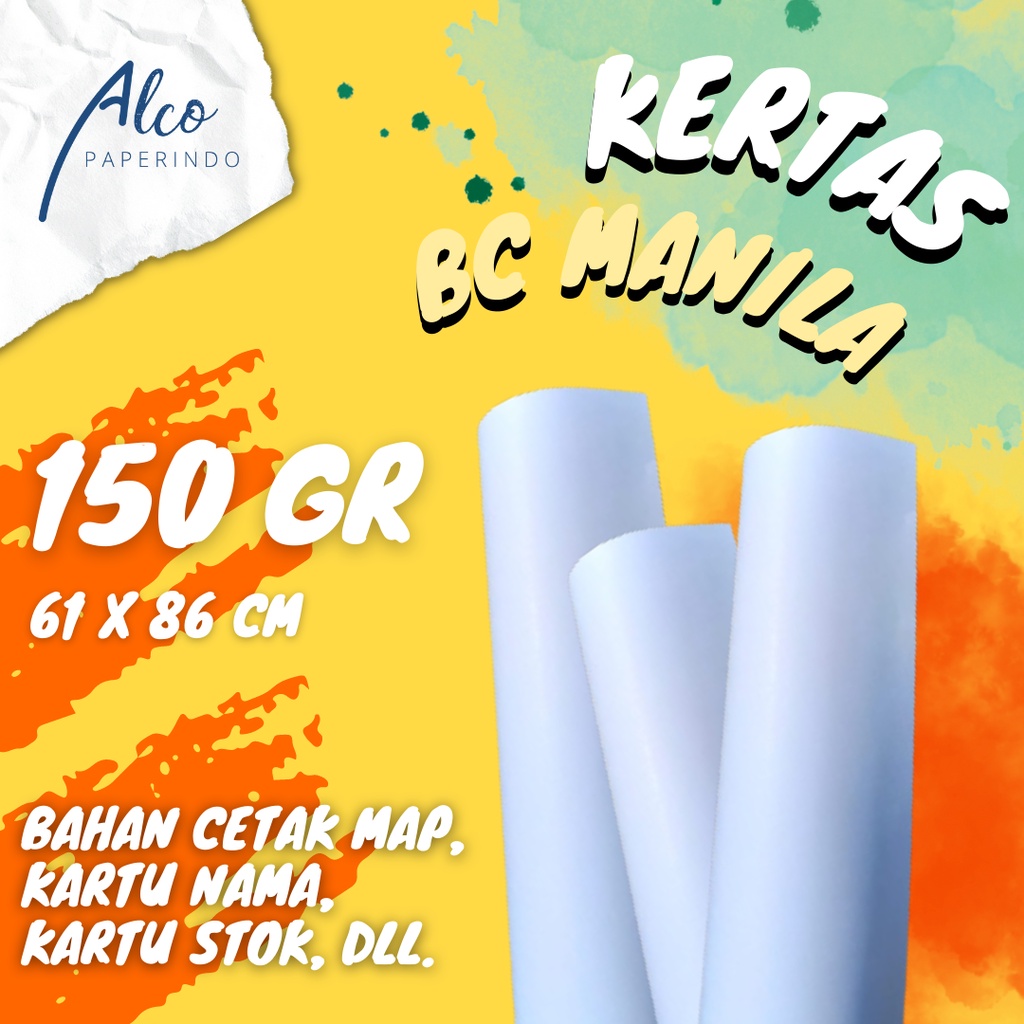 Kertas BC Manila Putih 150gr ukuran 61x86 cm