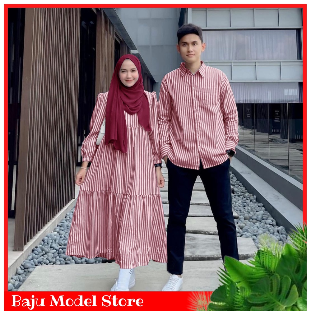 Baju Couple Pasangan Suami Istri Remaja Pria Wanita Muslim CP Bibi Set Couple Tunangan Pesta Kondang
