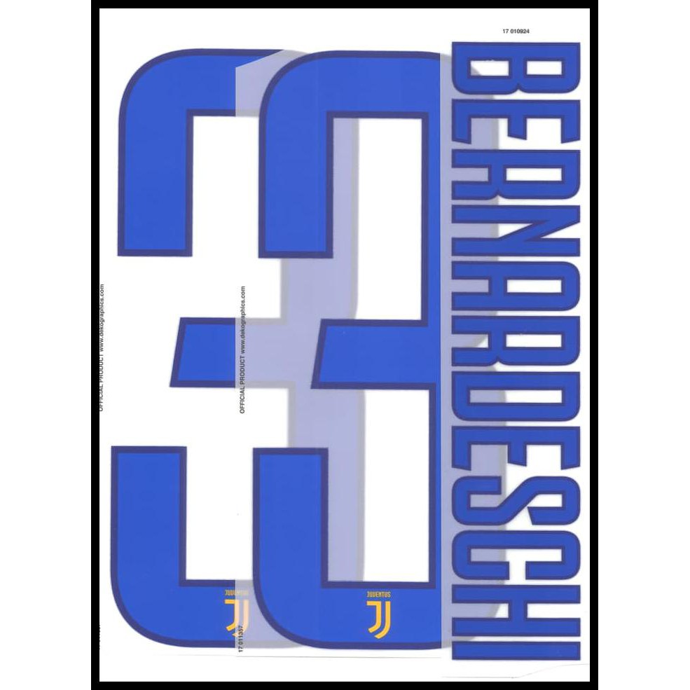 JUAL MURAH NAMESET JUVENTUS 2017-18 AWAY. BERNARDESCHI. ORIGINAL FOR JERSEY.
