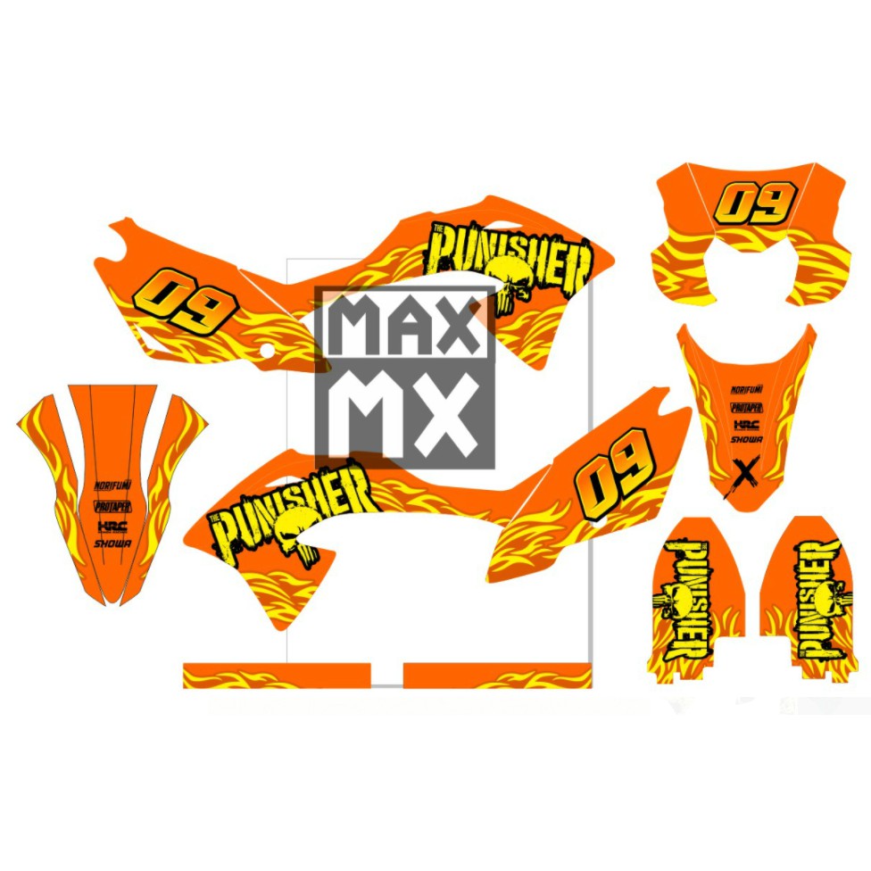 Decal Stiker KLX 150 BF Dekal Variasi Sticker Striping Custom Full Body orange simple