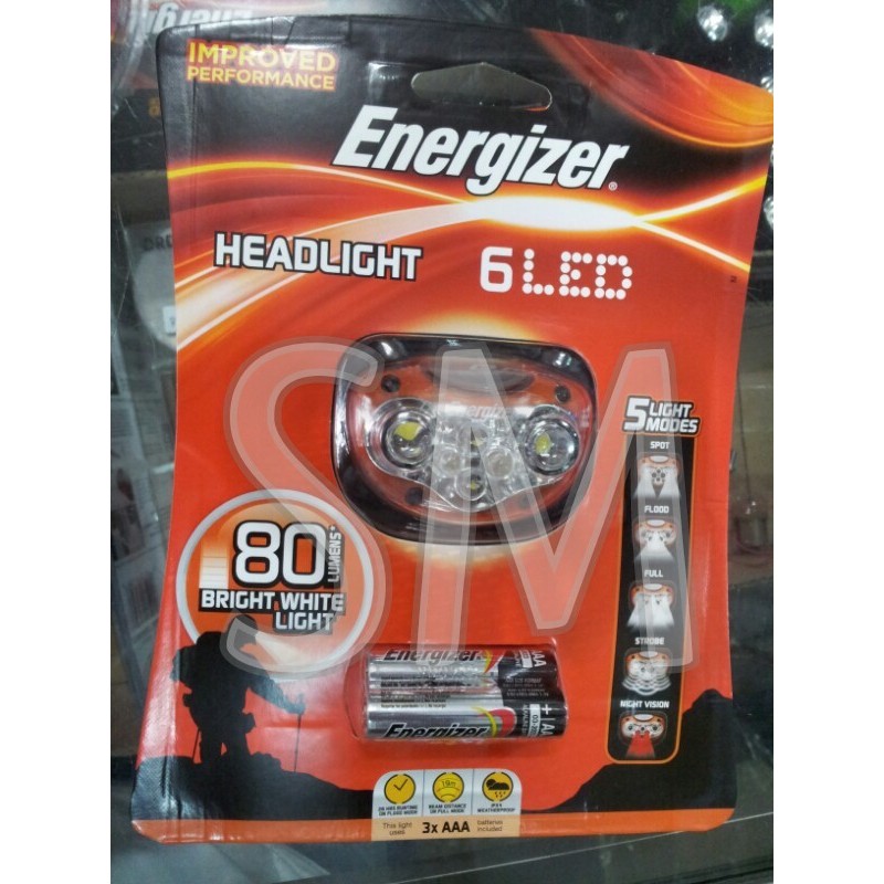 Senter kepala (Headlight) Energizer 6 LED