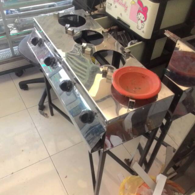 Kompor gas serabi / surabi 4 tungku stainless