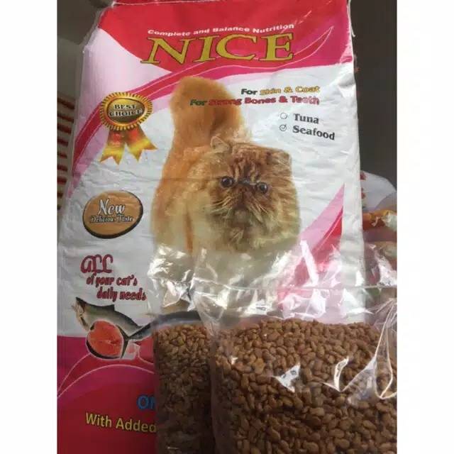 NICE REPACK 1KG seafood and tuna / nice cat food 1KG makanan kucing kering / catfood kering