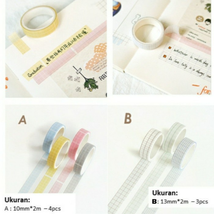 

Promo 3Pcs Atau 4Pcs/Set Basic Washi Masking Tape #11 Terbatas