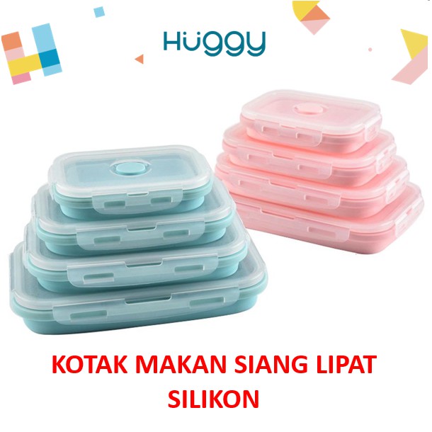 Kotak Makan Siang Lipat Silicone Lunch Box BPA Free anti pecah