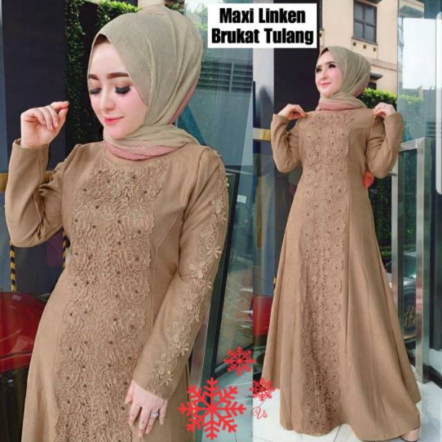 MAXY LINKEN MOSCREPE BRUKAT FASHION WANITA MUSLIM MURAH VSHM ADA VIDEO REAL PICT