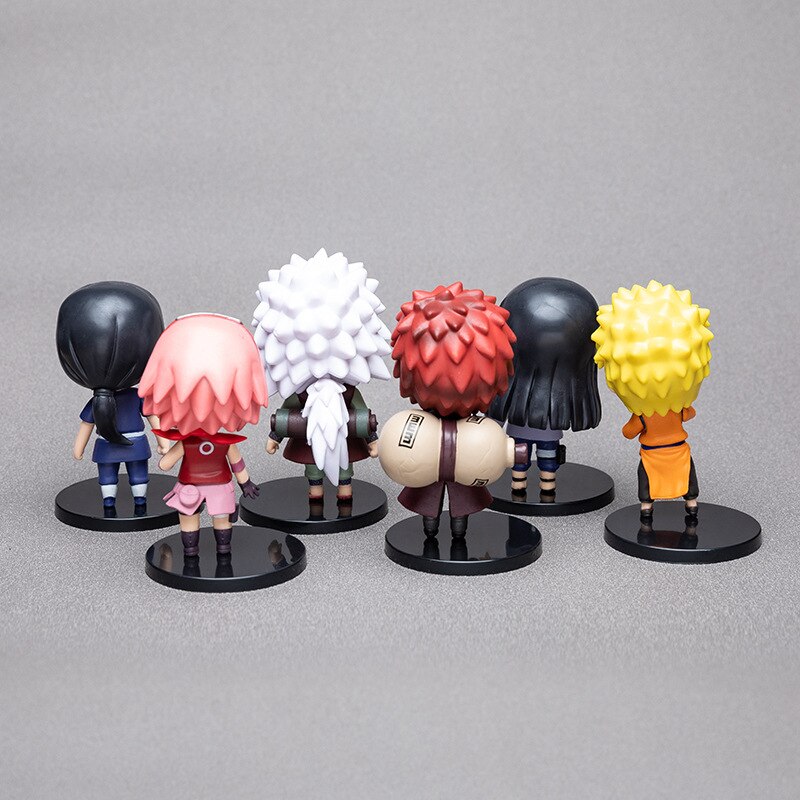 6pcs Orochimaru Hyuga Hinata Gaara Uchiha Sasuke Haruno Sakura Action Figure Model Doll Ornaments Cake Decoration