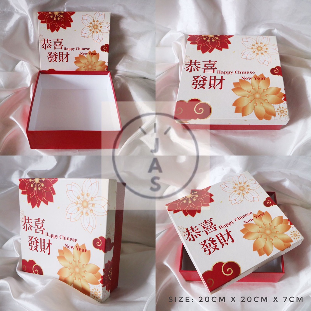

kotak kue 20x20x7 hard box / hand made / edisi chinese new year imlek