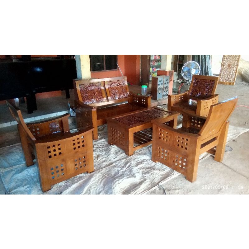 kursi tamu jati minimalis/kursi tamu jokowi jati jepara