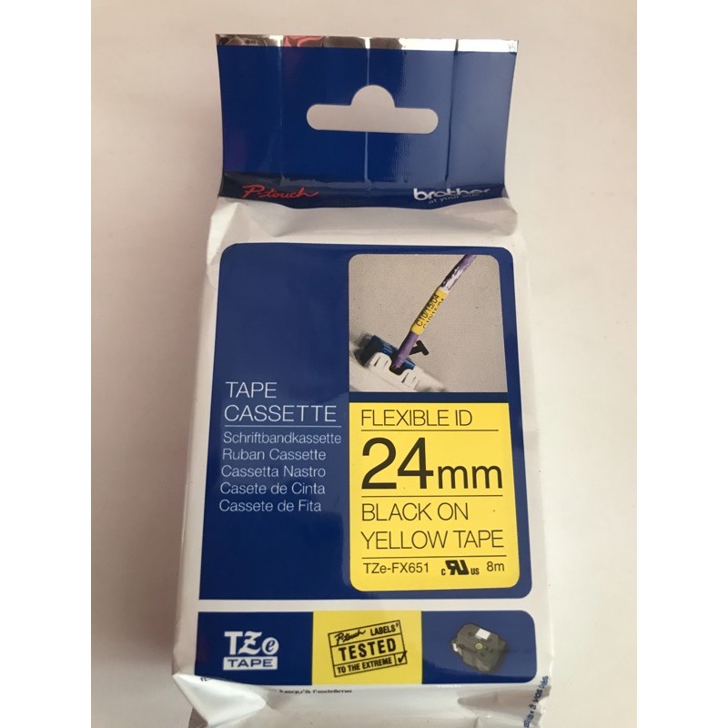 

brother label tape Tze-fx651 24MM BLACK ON YELLOW