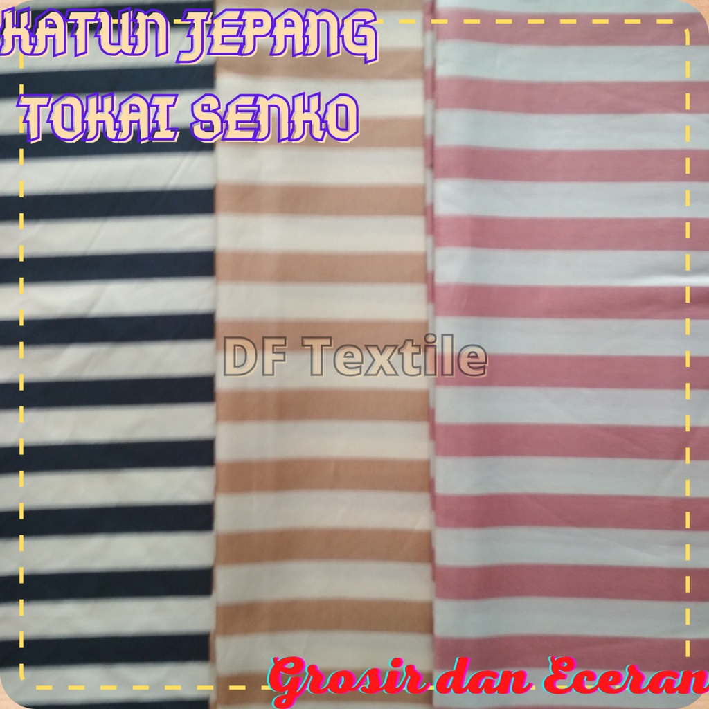 Kain Katun Jepang Salur Jumbo Dasar Cream Japan Design Tokai Senko