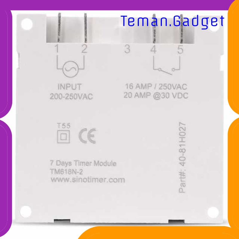 TG-DE244 Sinotimer Programmable Timer Switch Relay 220V AC - TM618N-2