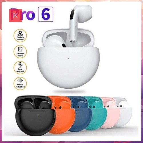 ANG EARPHONE BLUETOOTH PRO6 TWS WIRELESS 5.0 / EARBUDS HD BASS LONG BATTERY