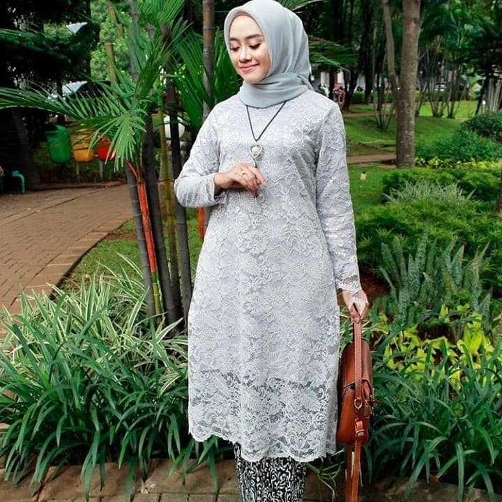 ATASAN TUNIK KEBAYA BROKAT M L XL XXL XXXL / KEBAYA KURUNG / KEBAYA BROKAT KEBAYA PANJANG PUTIH