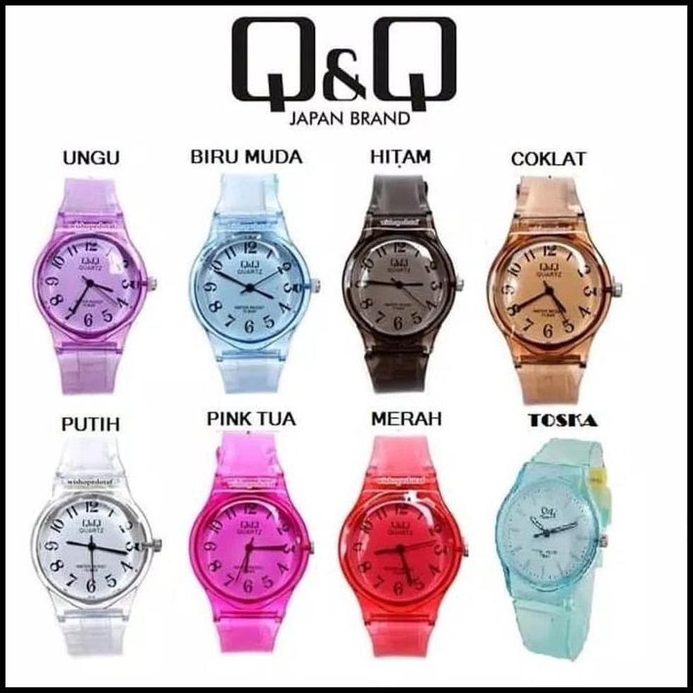 HOT Jam Tangan Jelly Q&Q Transparan Jam Tangan Jelly Transparan Q&Q - Hitam