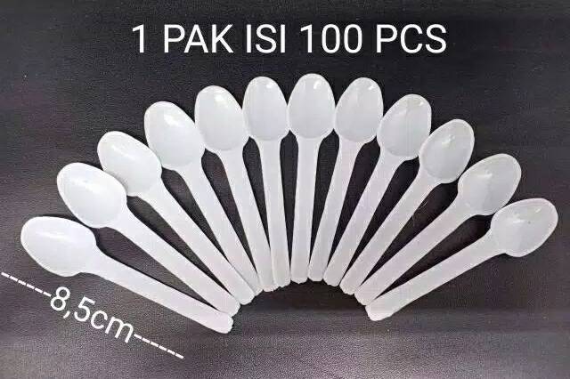 Sendok Jelly stb putih susu sendok plastik puding kecil es cream @100pcs