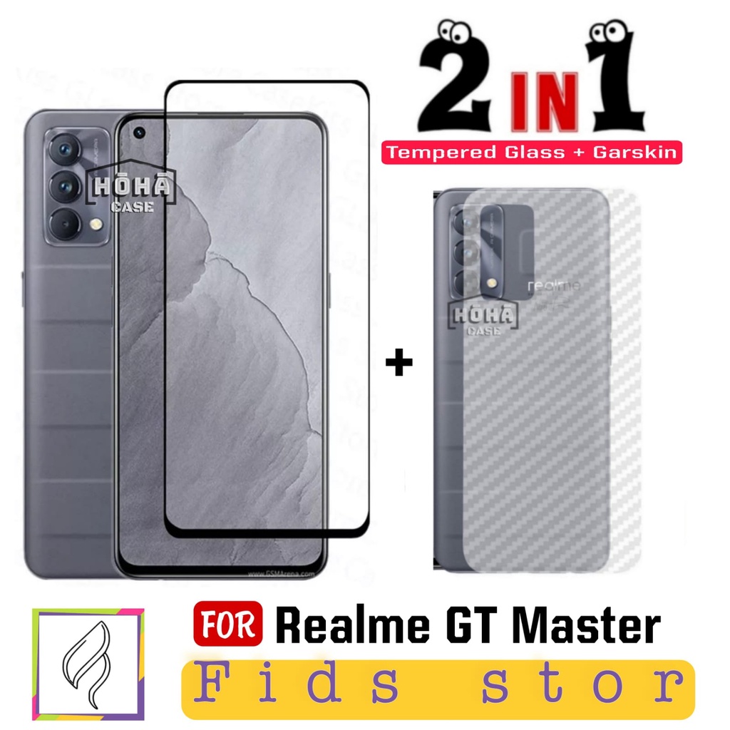 PROMO 2in1 REALME GT Master Tempered Glass Anti Gores layar kaca List Hitam Free Garskin