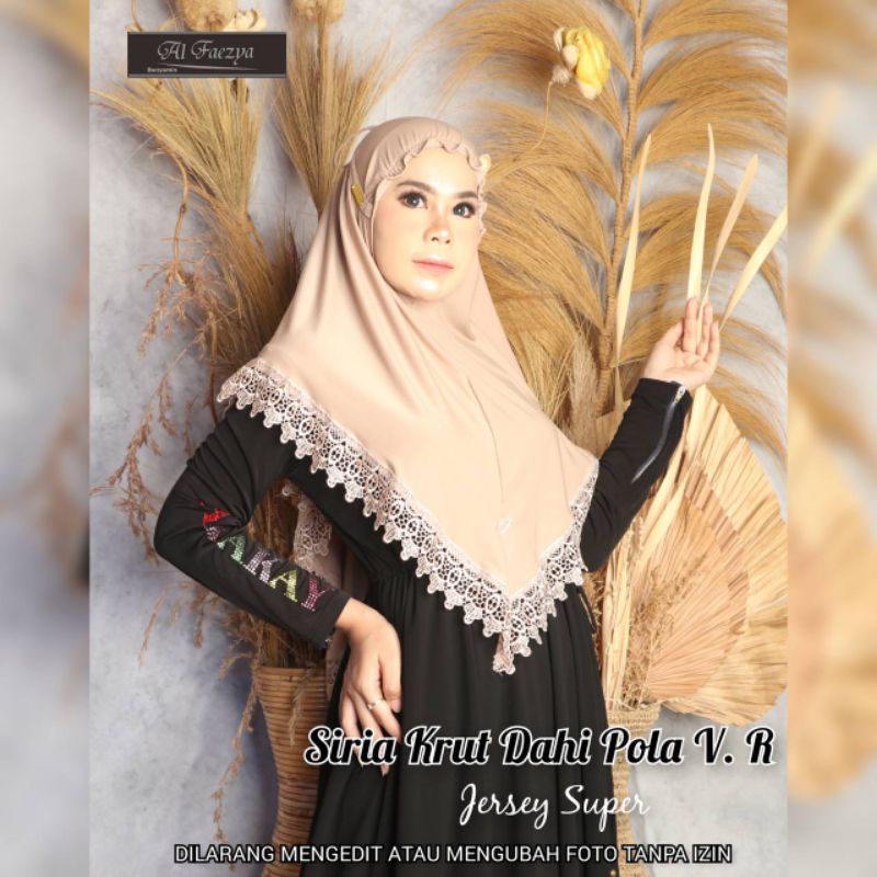 Terbaru Jilbab Al-faezya/Siria kerut dahi pola V Prada By Al-faezya